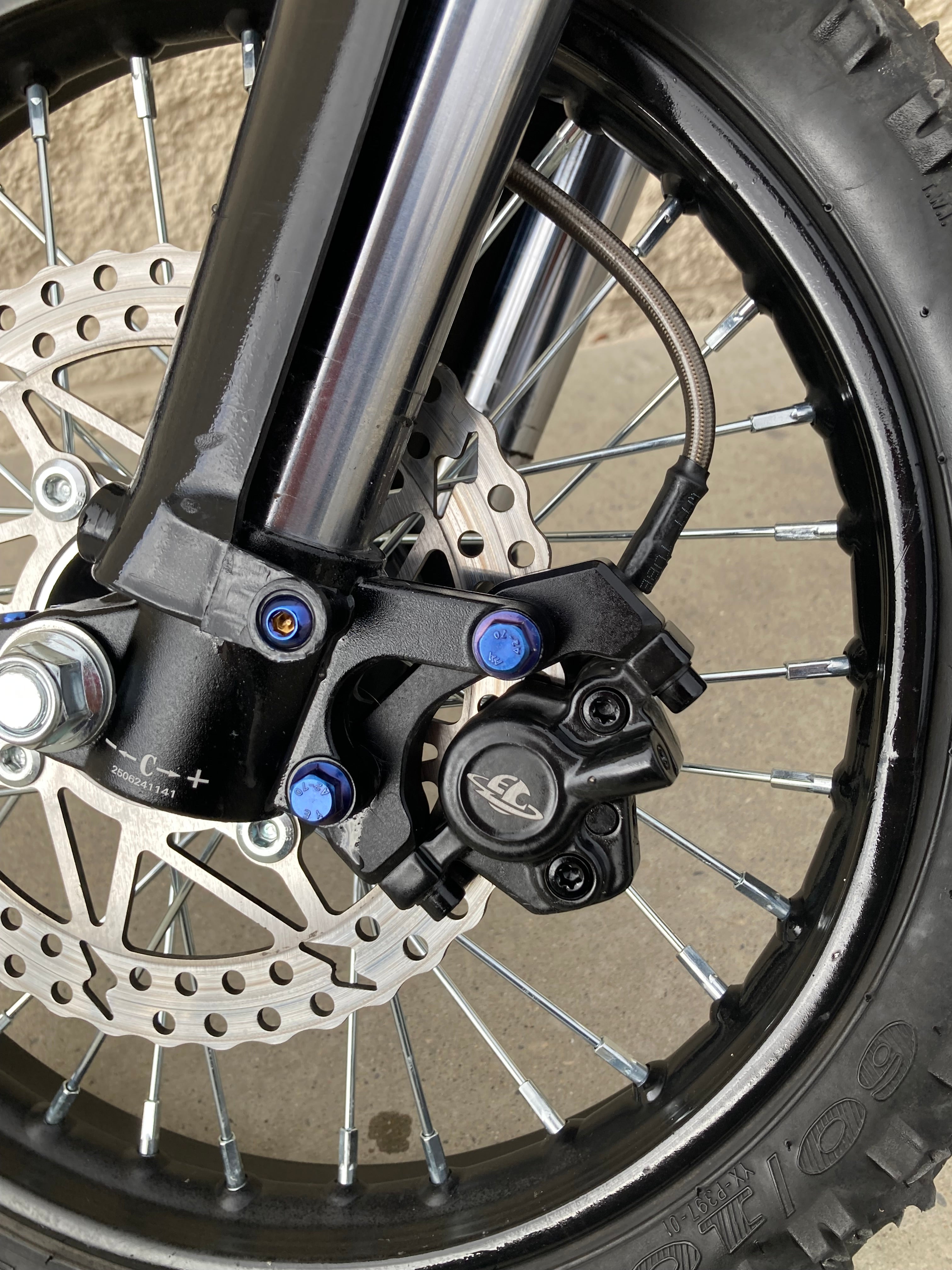 RTR front brake hanger titanium